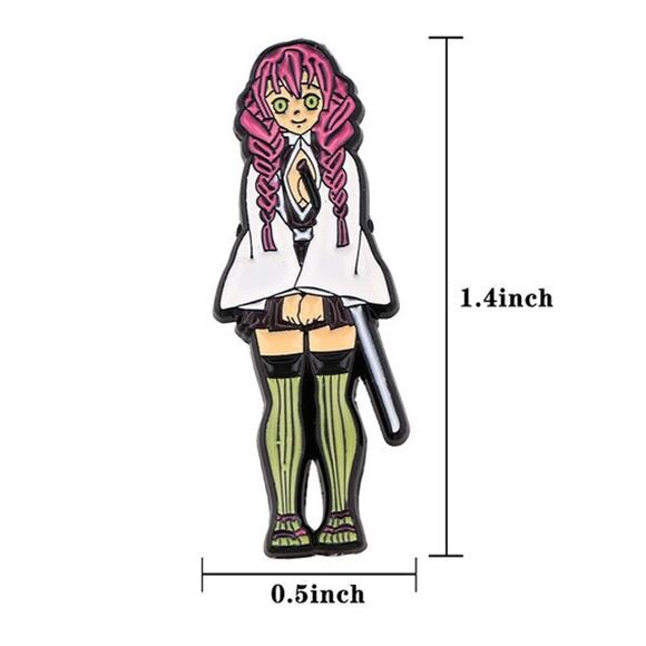 Demon Slayer Mitsuri Kanroji Japanese Anime Kimetsu no Yaiba Enamel Pins 328-1 - Picture 2 of 4